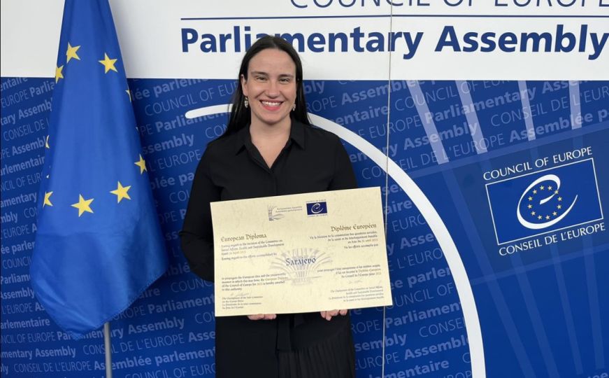 Benjamina Karić u ime Grada Sarajeva primila Evropsku diplomu Vijeća Evrope u Strasbourgu