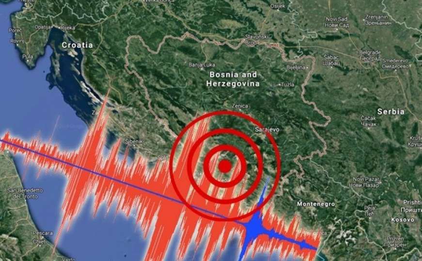 Zemljotres na samoj granici Bosne i Hercegovine i Hrvatske