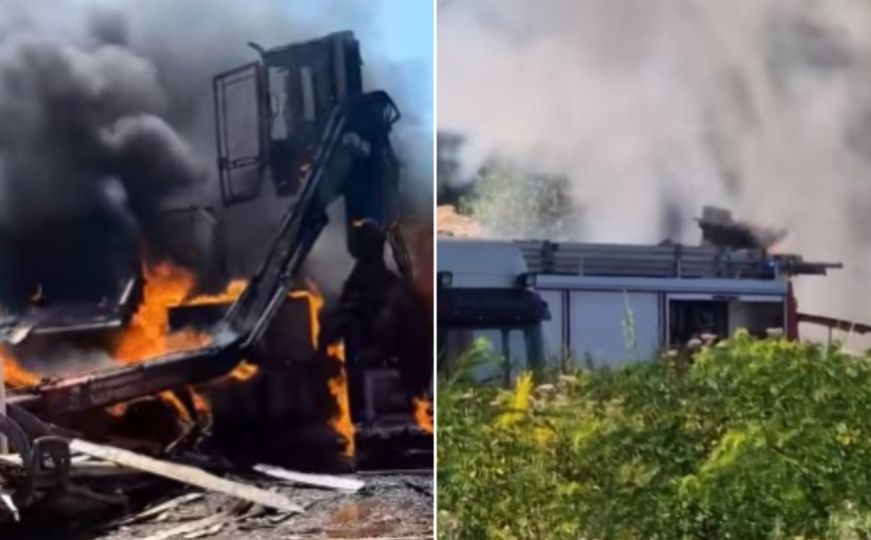 Požar u Bugojnu: Vatra "progutala" kamion