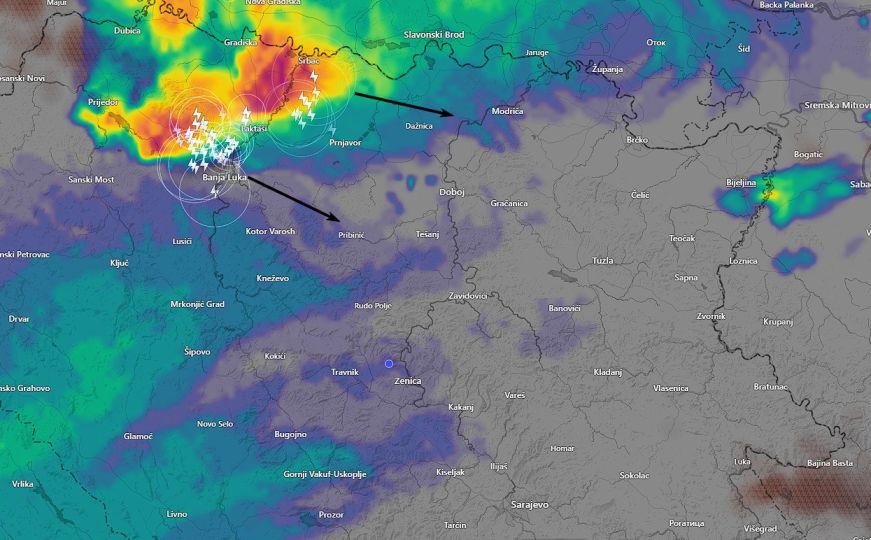 Superćelijska oluja formirala se iznad Prijedora, pogledajte fotografiju