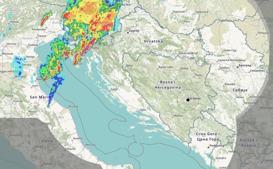 Pratite uživo oluju koja je zahvatila Sloveniju: Veliko nevrijeme ide prema Bosni i Hercegovini