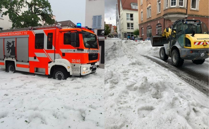 Nestvarni prizori u Njemačkoj, kao da je snijeg: Pao grad od 30 centimetara, građani u šoku