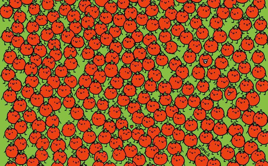 Mozgalica za najupornije: Možete li pronaći tri jabuke među paradajzima?