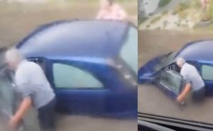 Snimci poplava iz bh. komšiluka: Baka i deda zaglavljeni u bujici, pokušavali izvući vozilo