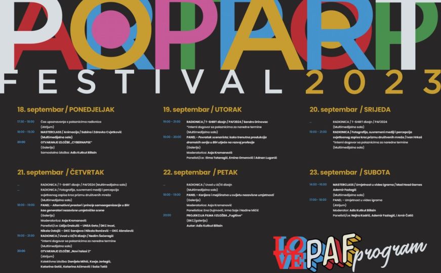 PAF 2023.: Zanimljivi program ovogodišnjeg Pop Art Festivala