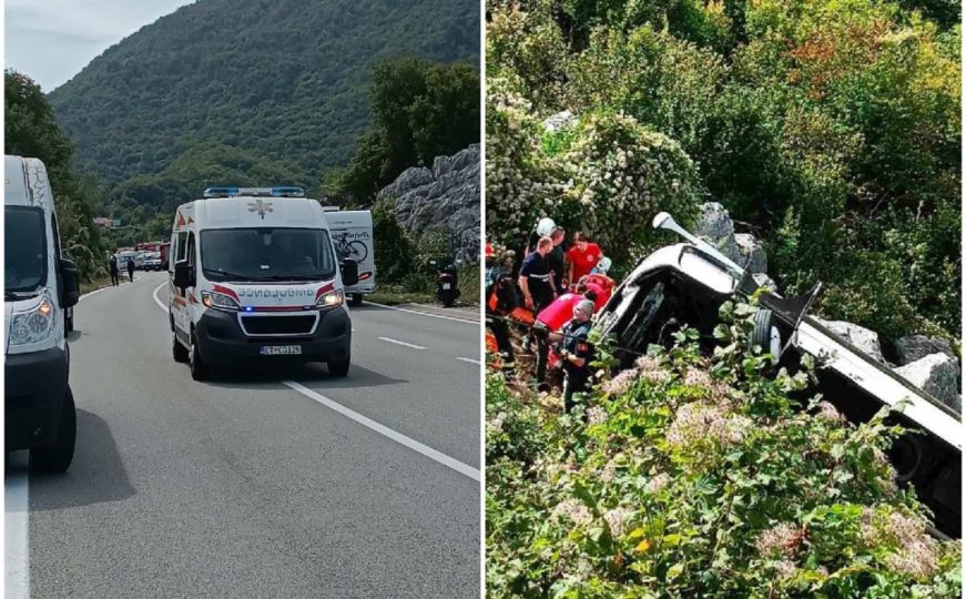 Autobus sletio u provaliju u Crnoj Gori: Prvi snimci sa mjesta jezive nesreće na putu za Budvu