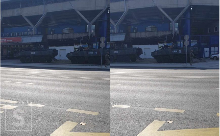 Transporteri EUFOR-a se parkirali kod stadiona Grbavica: Građani, bez panike u pitanju je vježba
