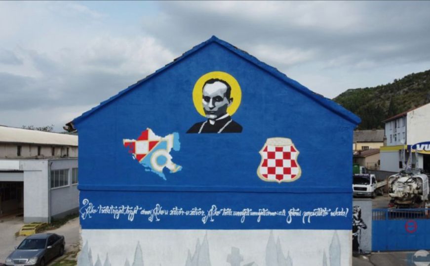 Sramotan prizor u Stocu: Osvanuo mural sa granicama fašističke tvorevine NDH