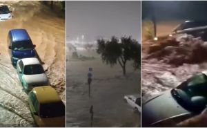 Apokaliptične scene u Grčkoj: Najduži kanal u Volosu se slomio pod pritiskom, ulice pod vodom