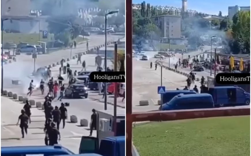 Novi snimak obračuna navijača Želje i Sarajeva na Koševu, letjele baklje i palice