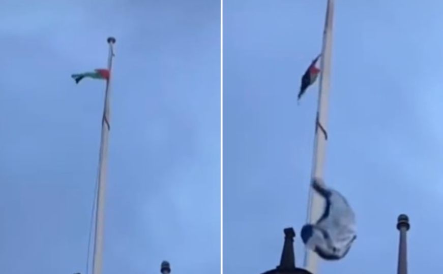 Širi se snimak: U Sheffieldu skinuo zastavu Izraela s vijećnice
