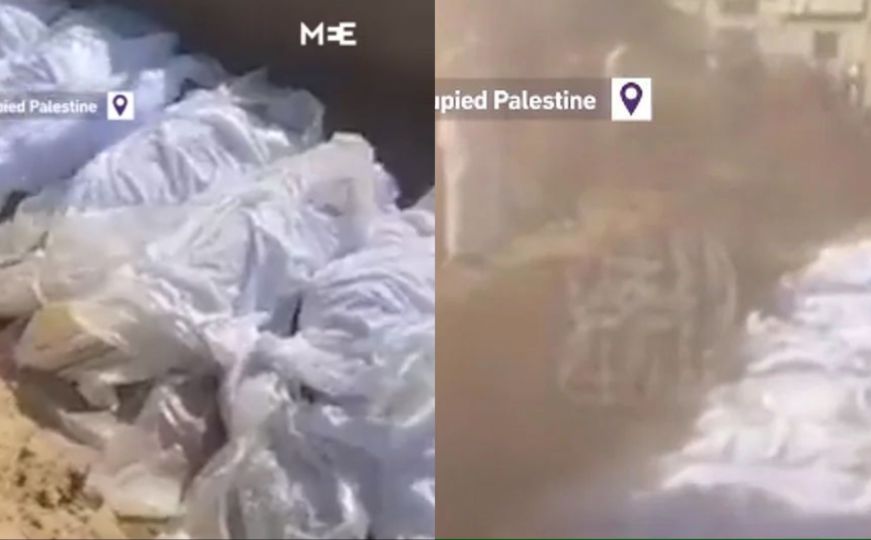 Objavljen snimak: Palestince u Gazi zbog masovnih ubijanja počeli sahranjivati u masovne grobnice?