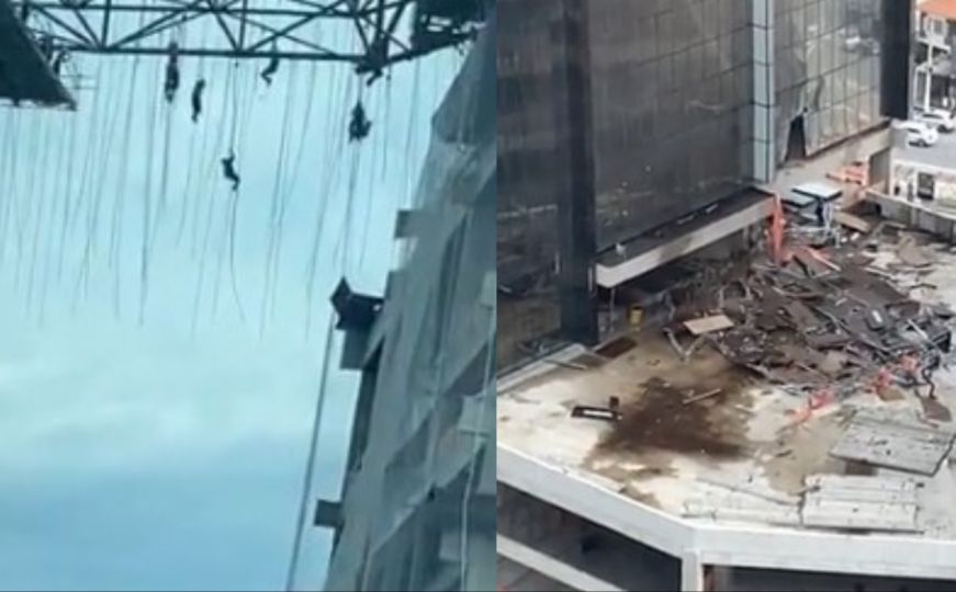 Srušila se skela na visini od 140 metara: Radnici visili na sajlama, jedan poginuo