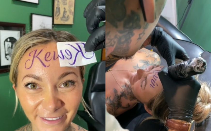 Viralni video koji je šokirao: Djevojka istetovirala partnerovo ime na čelo
