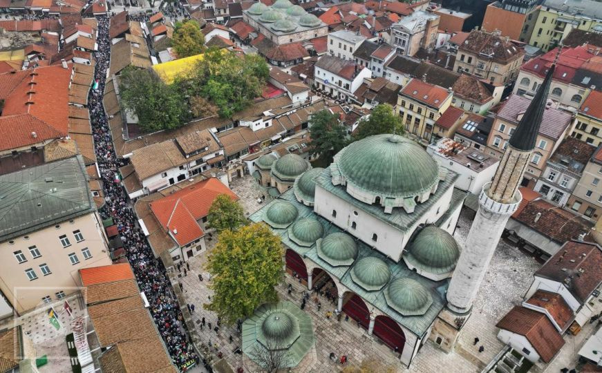 Pogledajte prizore iz zraka: Sarajevo danas diže glas za sve one koji su ubijeni u Gazi