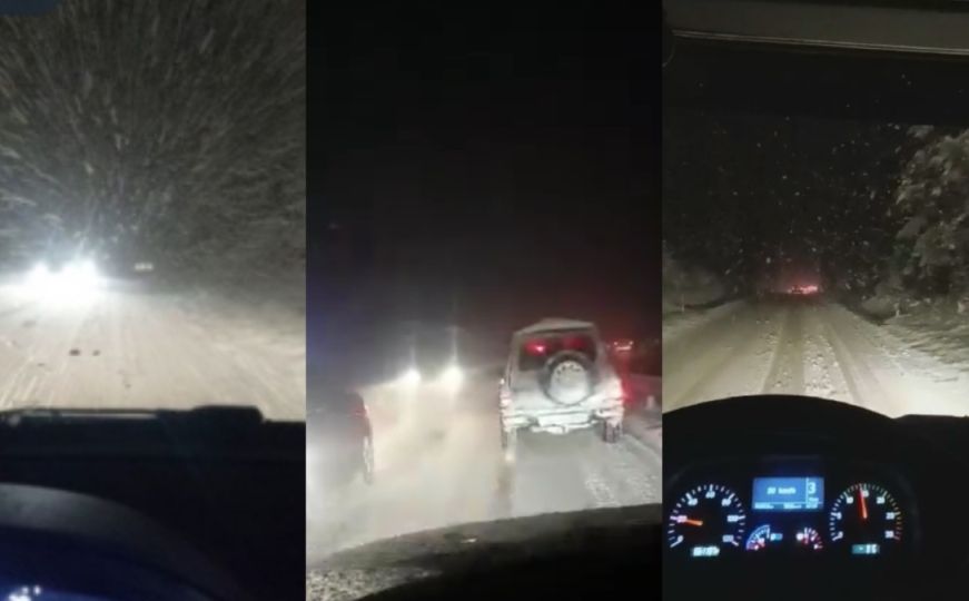 Snijeg napravio haos na cestama u BiH: Popriječeni šleperi, na brojnim putevima saobraćajni kolaps