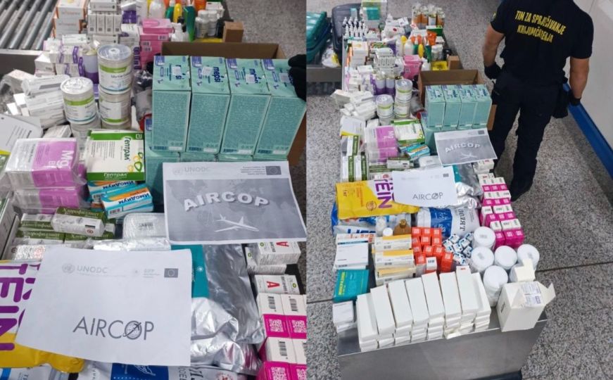 Akcija UIO BiH: Na Aerodromu Sarajevo oduzeti lijekovi i suplementi vrijedni 47.000 KM