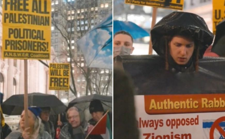 Uprkos hladnoći i kiši: Palestinske pristalice na ulicama Manhattana