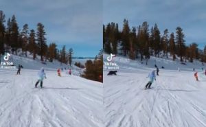 Zastrašujući prizor na planini: Snimao suprugu kako skija, pa se zamalo sudario s - medvjedom