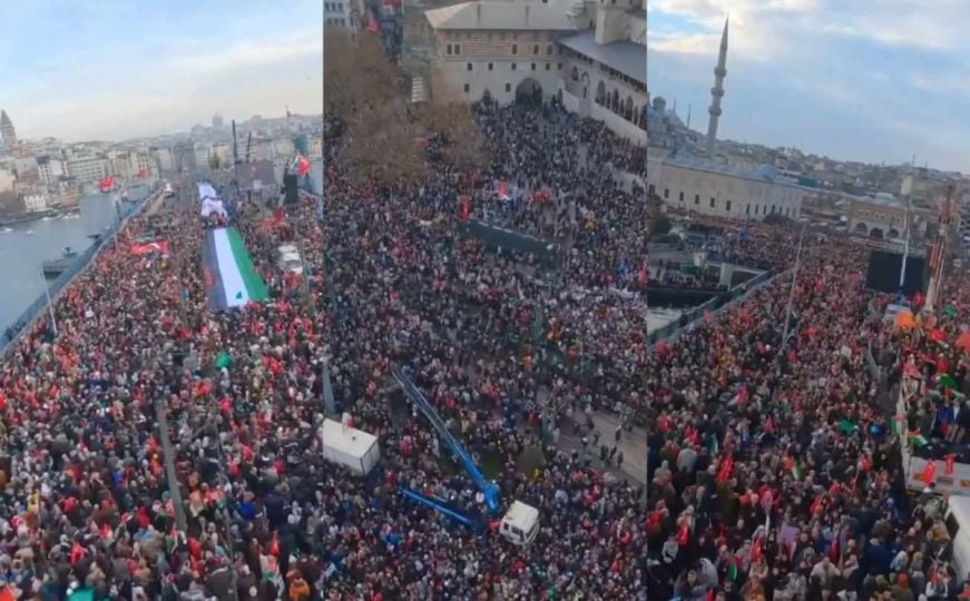 U Istanbulu masovni skup podrške Palestini: Rijeka ljudi na ulicama, objavljeni i snimci