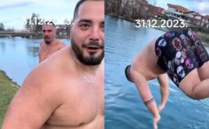 "Meni hladno samo dok ih gledam": Hrabri mladi Bišćani otvorili sezonu kupanja na Uni!