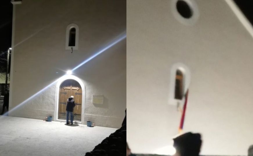Na pravoslavnoj crkvi u Konjicu osvanula zastava RS: Građani je skinuli, objavljen i snimak