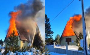 Požar na Blidinju: Gorjela vikendica na Risovcu, objavljeni snimci
