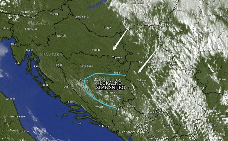 U BiH stiže promjena vremena sa sjeveroistoka: Meteorolozi objavili prognozu, gdje će biti snijega?