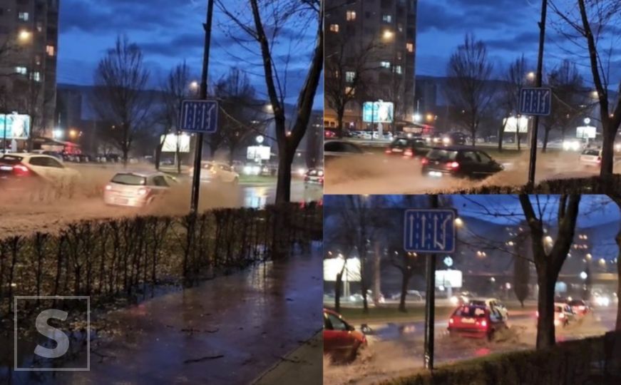 Kiša stvorila probleme i u Sarajevu: Dijelovi glavne gradske saobraćajnice pod vodom