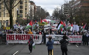 Stotine ljudi protestuje pred ambasadom Izraela u Washingtonu: "Oslobodite Palestinu. Stop genocidu"