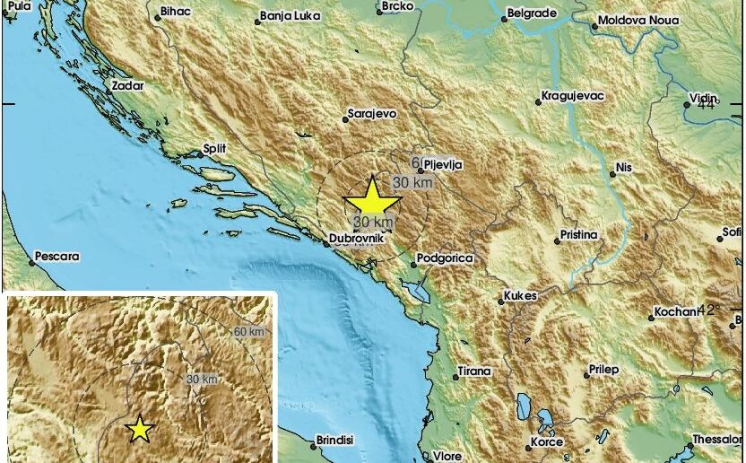 Novi zemljotres pogodio Bosnu i Hercegovinu