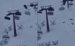 Drama u poznatom skijalištu: Jak vjetar gotovo otkinuo žičare pune putnika