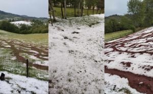 Nevjerovatni prizori nakon jakog nevremena nadomak Sarajeva: Sve zabijelilo, pao led veličine oraha