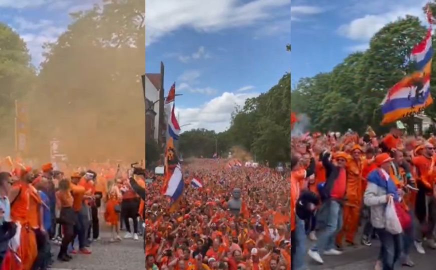 Nizozemski navijači prave spektakl u Hamburgu: Izveli šou koji je oduševio svijet
