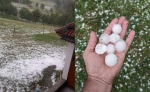 BHmeteo: Nevrijeme stiglo u ovaj dio BiH - pljušti kiša, velike količine leda prekrile zemlju