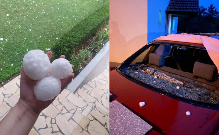 Tuča u BiH razbijala automobile: Padao led veličine teniske loptice, objavljene fotografije