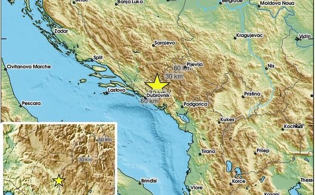 Zemljotres jutros zatresao Bosnu i Hercegovinu: Epicentar na granici sa Hrvatskom i Crnom Gorom