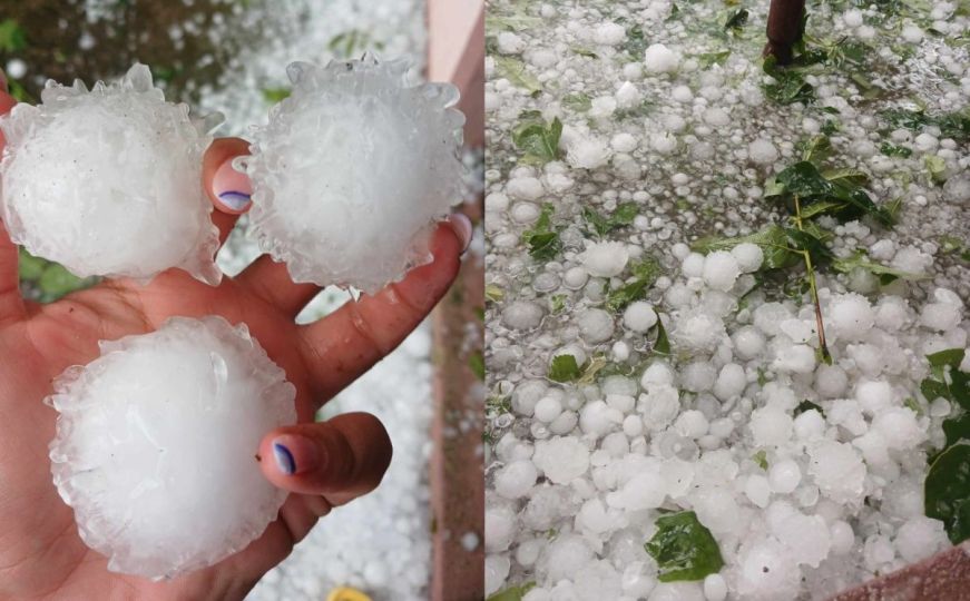 Jako nevrijeme pogodilo sjever BiH: Padao led veličine teniske loptice, pogledajte snimak