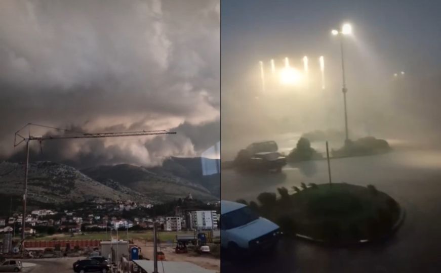 Apokaliptične scene u BiH: Uraganski vjetar i rekordne kiše pogađaju Hercegovinu