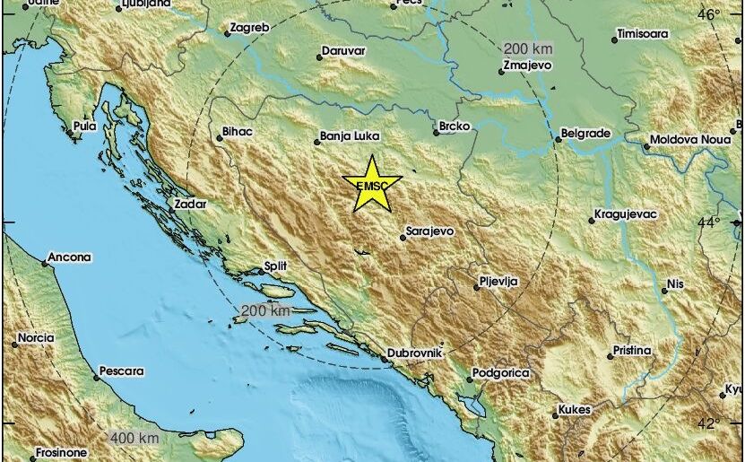 "Pravo dobro strese": Zemljotres jačine 3.5 pogodio Bosnu i Hercegovinu