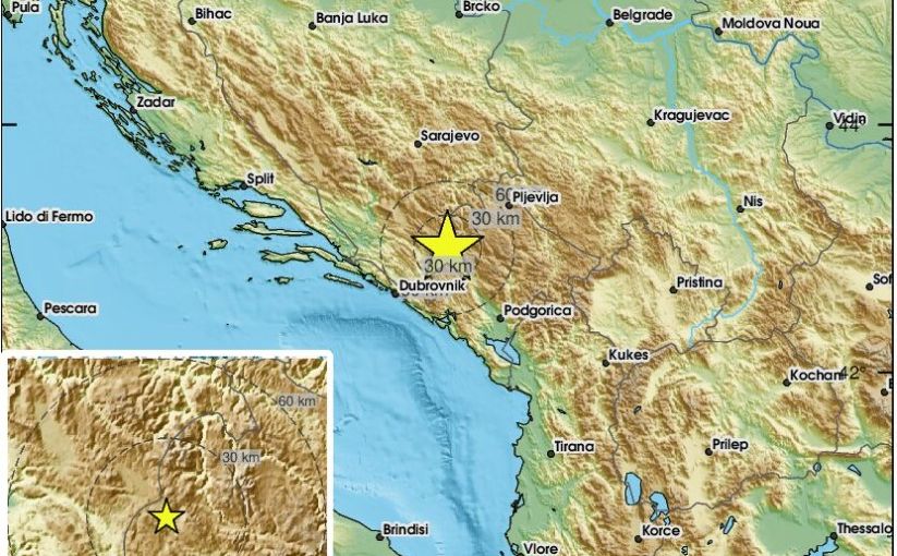 Zemljotres pogodio Crnu Goru: Osjetio se i u dijelovima BiH