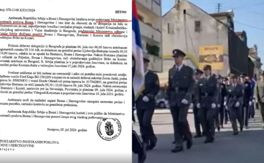 Objavljen dokument: Da li je ovako najavljen dolazak predstavnika Vojske Srbije u BiH?