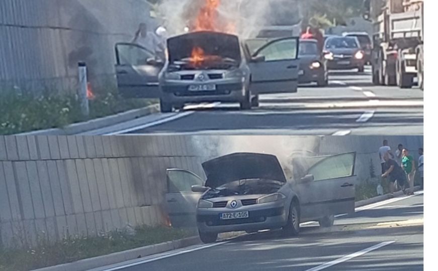 Na lokalitetu Komar blizu Travnika gorio automobil: Iz policije tvrde da se vozilo samo zapalilo