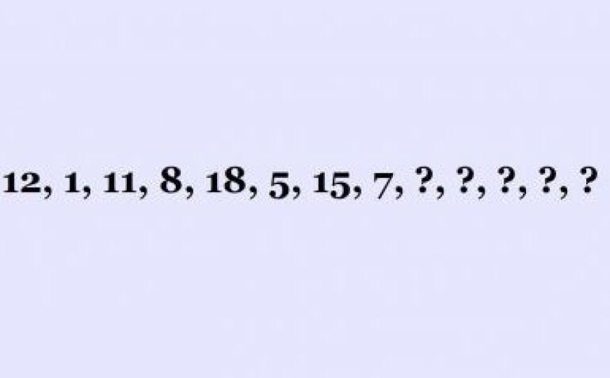 Samo dva posto ljudi može shvatiti po kojem je principu složen ovaj niz brojeva: Možete li vi?