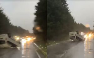 Nesreća na putu prema Bjelašnici: Automobil završio na krovu, jedna osoba povrijeđena