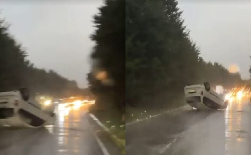Nesreća na putu prema Bjelašnici: Automobil završio na krovu, jedna osoba povrijeđena