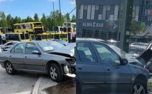 Nesreća u Sarajevu: Vozač srušio semafor, hitno prevezen u bolnicu