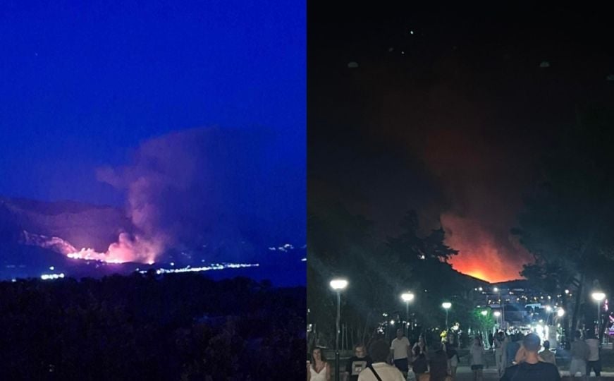 Veliki požar izbio u Tučepima, brojni vatrogasci bore se s vatrenom stihijom