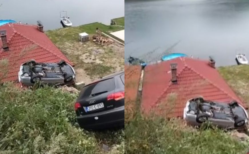 Nesreća na cesti u BiH: Automobilima sletjeli u provaliju, jedan završio na krovu vikendice