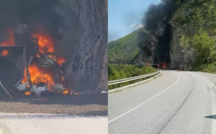 Nova nesreća u BiH: Gori kamion kod Vardišta, obustavljen saobraćaj